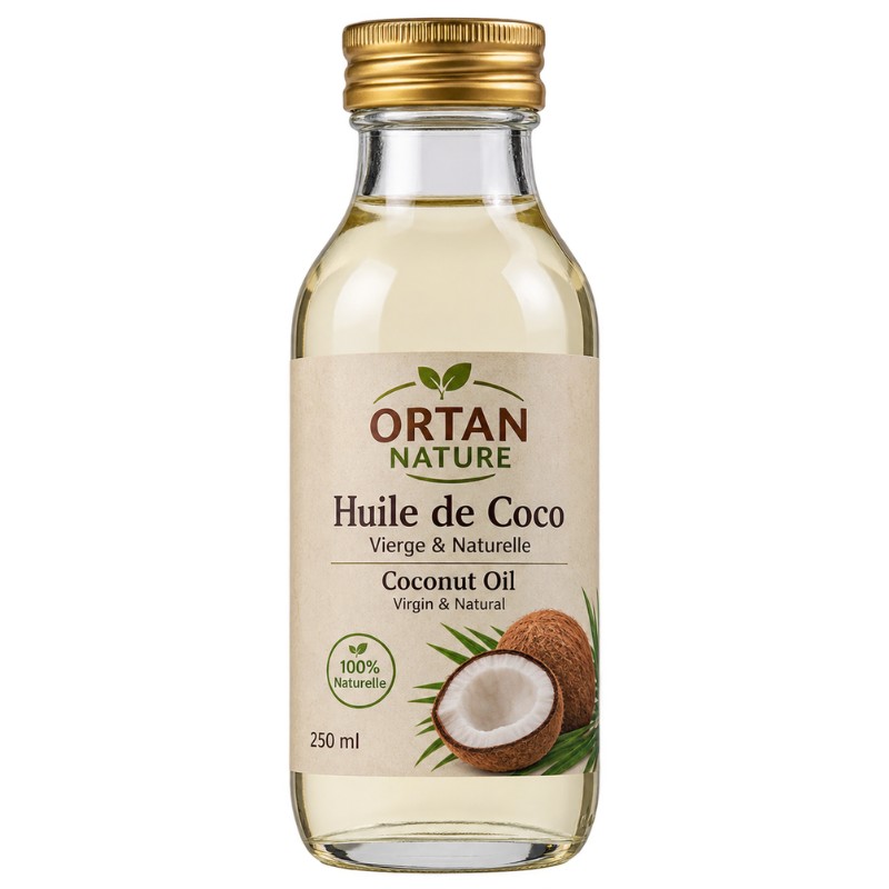 Huile de Noix de Coco Naturelle Pressée à Froid Maroc